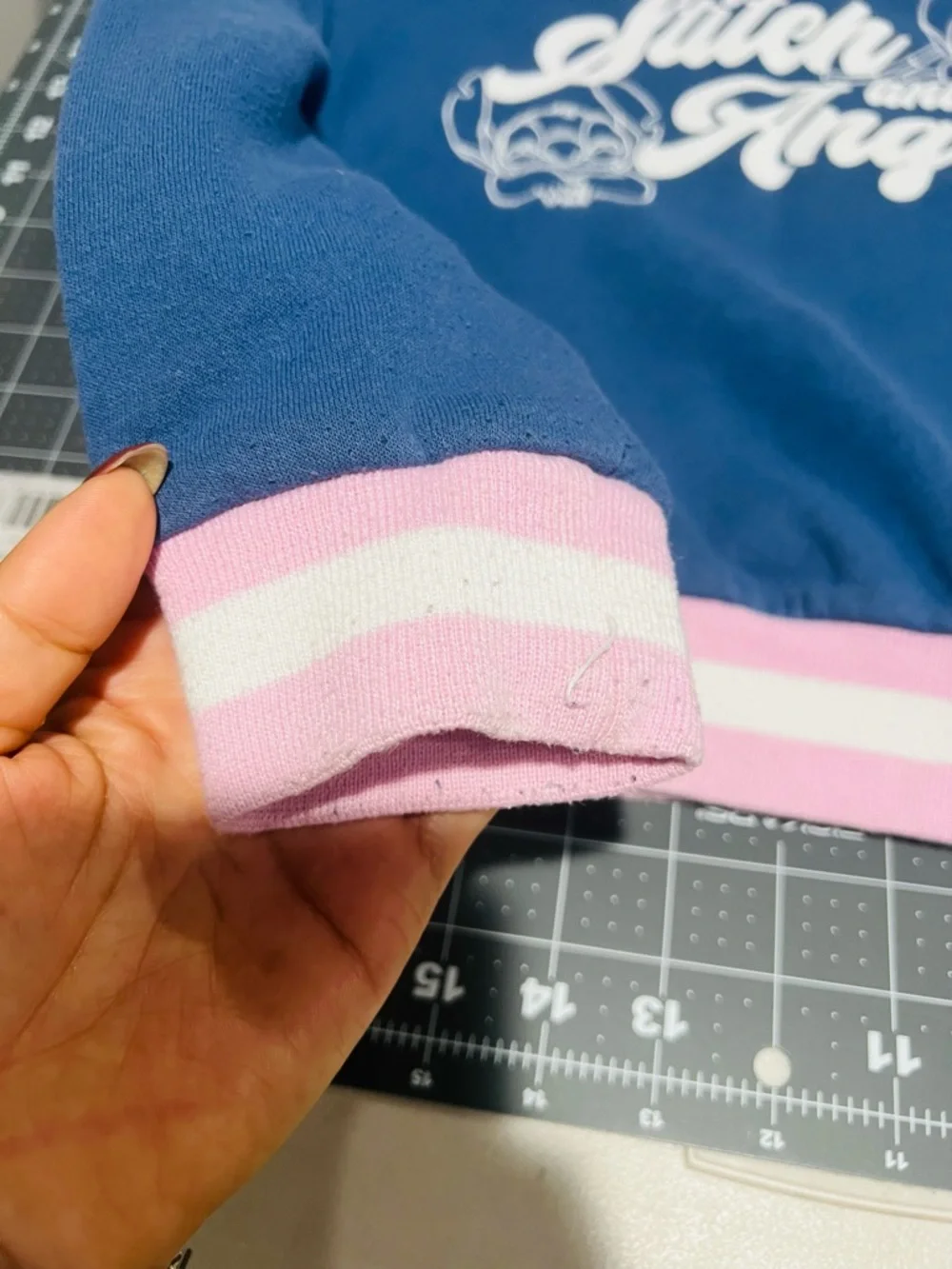 Disney Stitch Blue and Pink V-Neck Sweatshirt